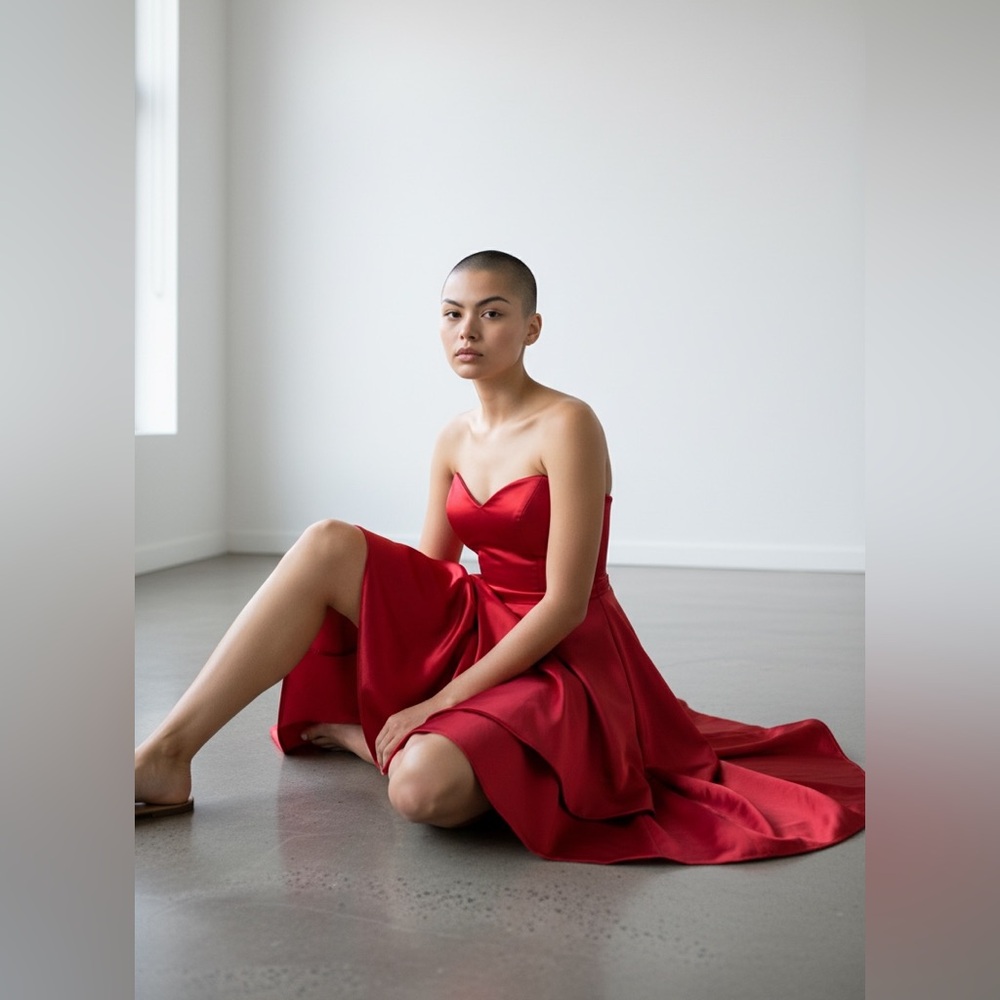 Gothic Revival Red Crimson Voluminous Vintage Ballgown (read description…